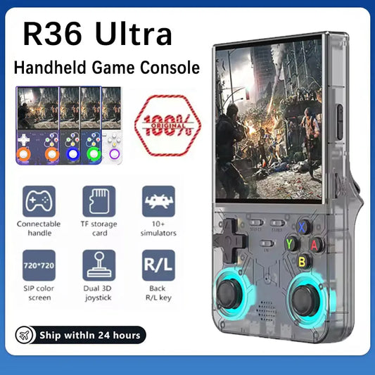 R36 ULTRA 2025 🎮 LNGOOR K36 Portable Game Console with 3.5" IPS Screen, 20,000 Classic Games, Rechargeable, 64GB/128GB