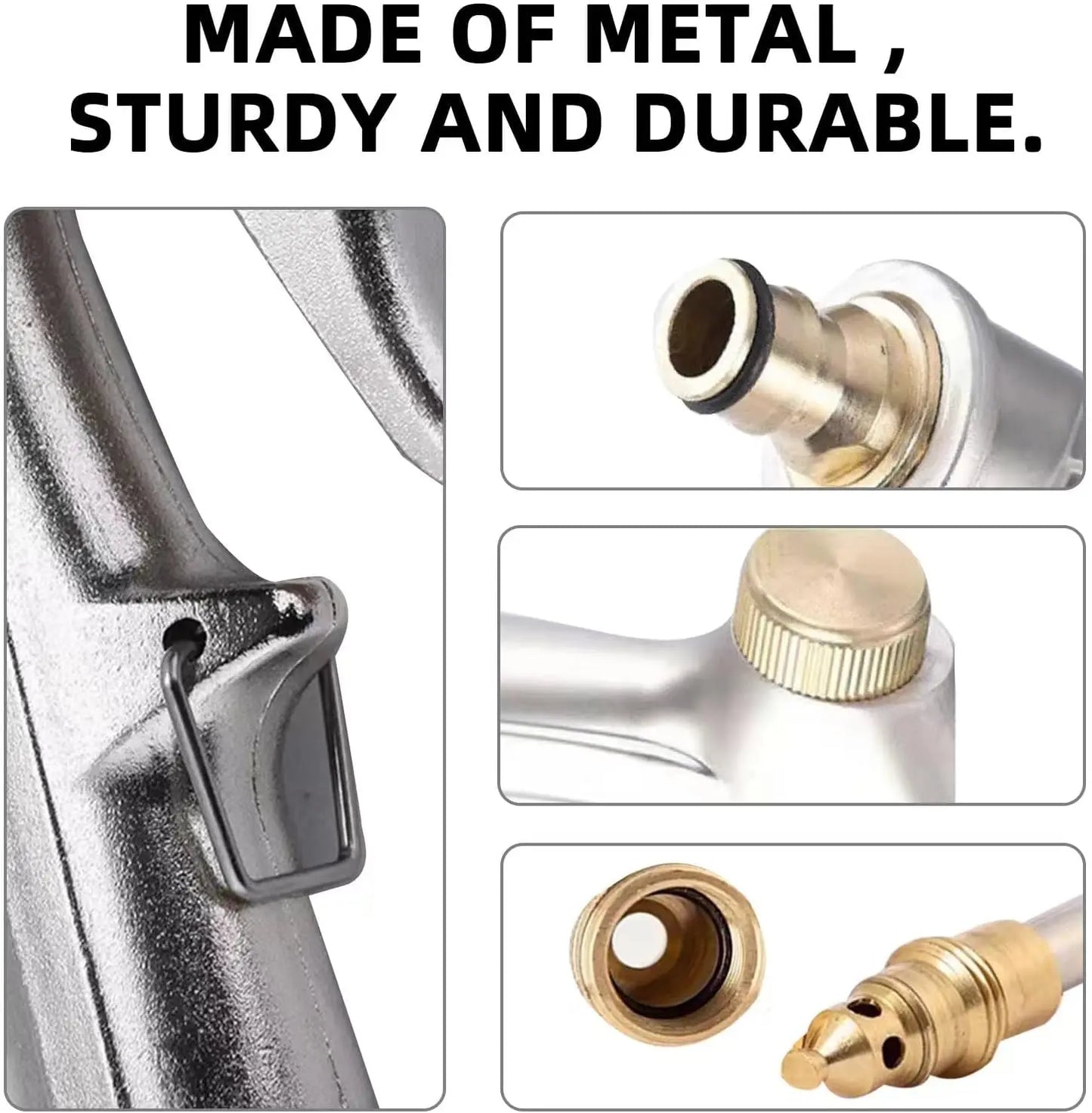 Heavy Duty Brass™ – Adjustable High-Pressure Hose Nozzle for Car Washing, Pet Shower & Garden Use