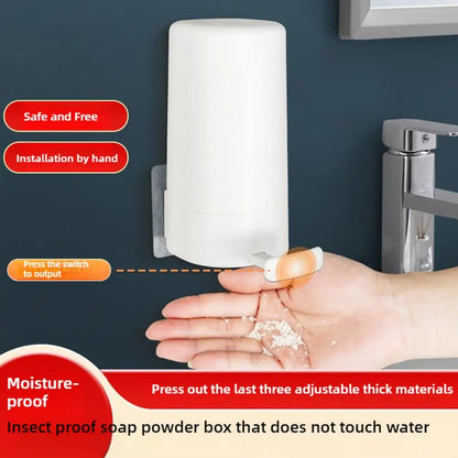 Wandmontierter Seifenmühlenspender – Trockener und sauberer Pulverbehälter für Zuhause, Fitnessstudio und Büro 