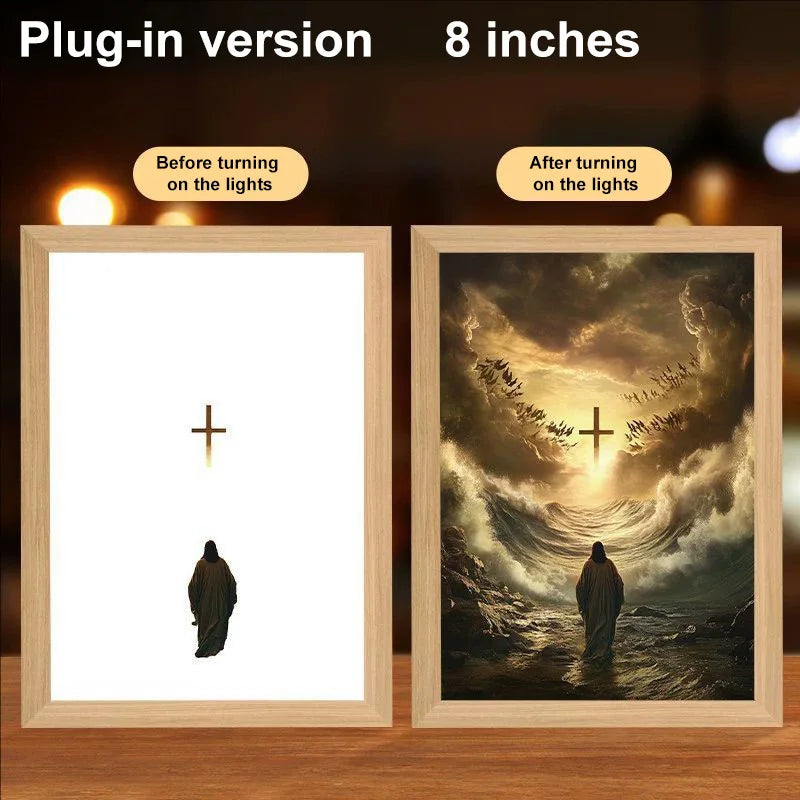 LumiFaith 4D LED-Jesus-Lampe – Inspirierende Wanddekoration &amp; Leuchtende Wohnaccessoires 