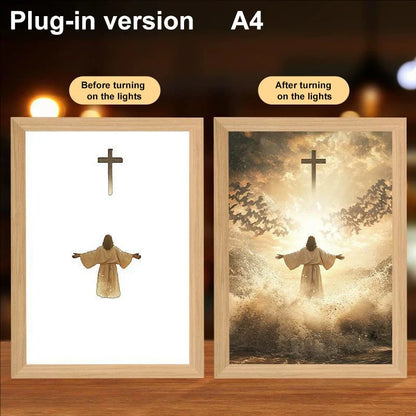 LumiFaith 4D LED-Jesus-Lampe – Inspirierende Wanddekoration &amp; Leuchtende Wohnaccessoires 