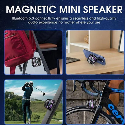 🎵 MiniMag™ 2-in-1 Magnetic Bluetooth Speakers (2-Pack) – RGB Lights, 3D Sound & Phone Stand | TWS Pairing