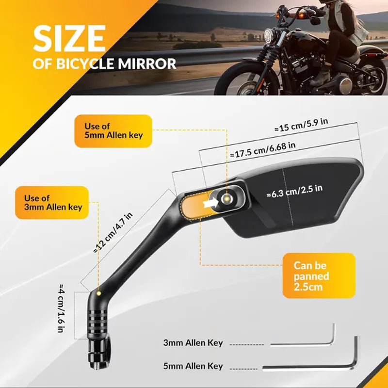 BikeGuard™ Mirrors – 360° Adjustable Rearview Mirrors for Safe Cycling | Premium Quality