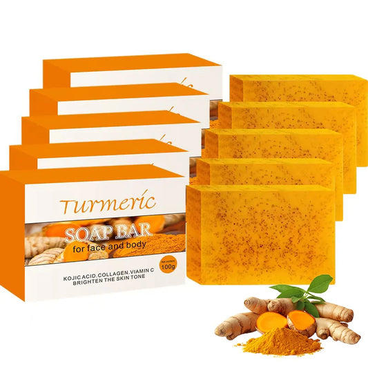 🧼5 Pack of Naturally Magic™ - Turmeric Kojic Soap 100g – Natural Vitamin C Formula | Deep Cleansing, Brightening & Moisturizing Face & Body Bar