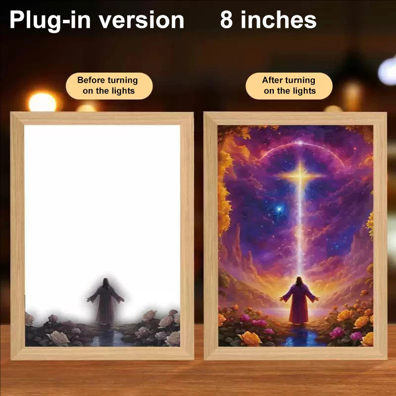 LumiFaith 4D LED-Jesus-Lampe – Inspirierende Wanddekoration &amp; Leuchtende Wohnaccessoires 