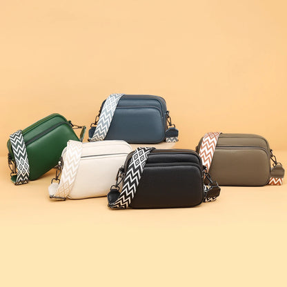 Echtes Leder Damen Schultertasche mit breitem Riemen, einfarbig, Crossbody-Tasche, Luxus-Design, Handtasche, Handytasche, bolsa feminina