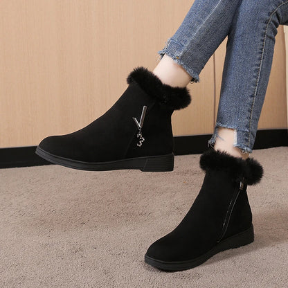 ✨ Elevate Your Style – Winter Women’s Rhinestone Wedge Ankle Boots | Chic High-Heel Booties
