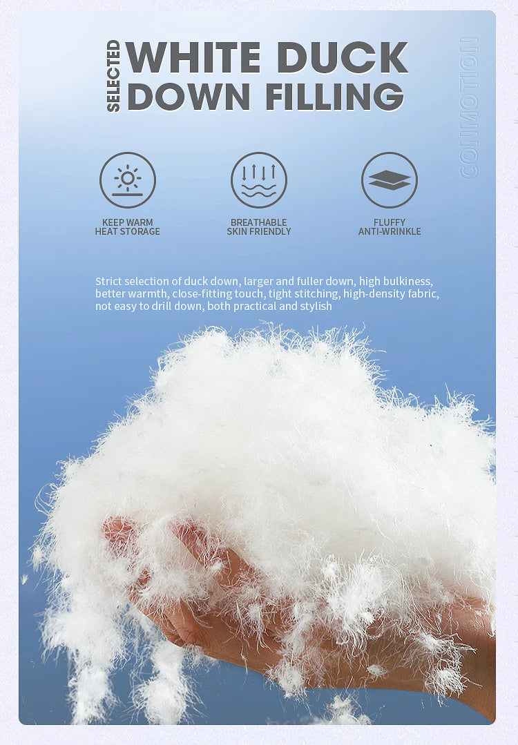 Herren-Winterjacke mit weißen Entendaunen bis -30 °C – Winddichter Wintermantel, dick gefütterter Parka mit Kapuze für Reisen und Camping 