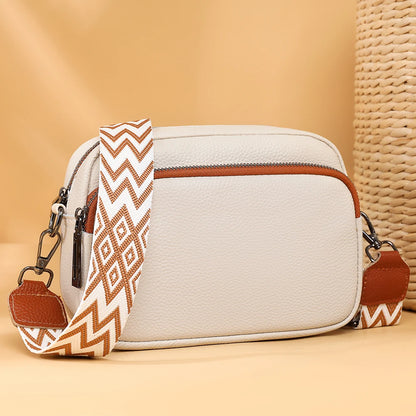 Echtes Leder Damen Schultertasche mit breitem Riemen, einfarbig, Crossbody-Tasche, Luxus-Design, Handtasche, Handytasche, bolsa feminina