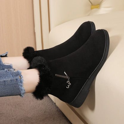 ✨ Elevate Your Style – Winter Women’s Rhinestone Wedge Ankle Boots | Chic High-Heel Booties