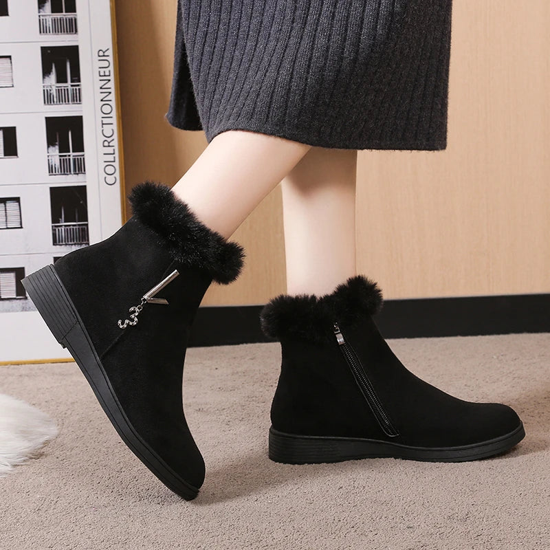 ✨ Elevate Your Style – Winter Women’s Rhinestone Wedge Ankle Boots | Chic High-Heel Booties