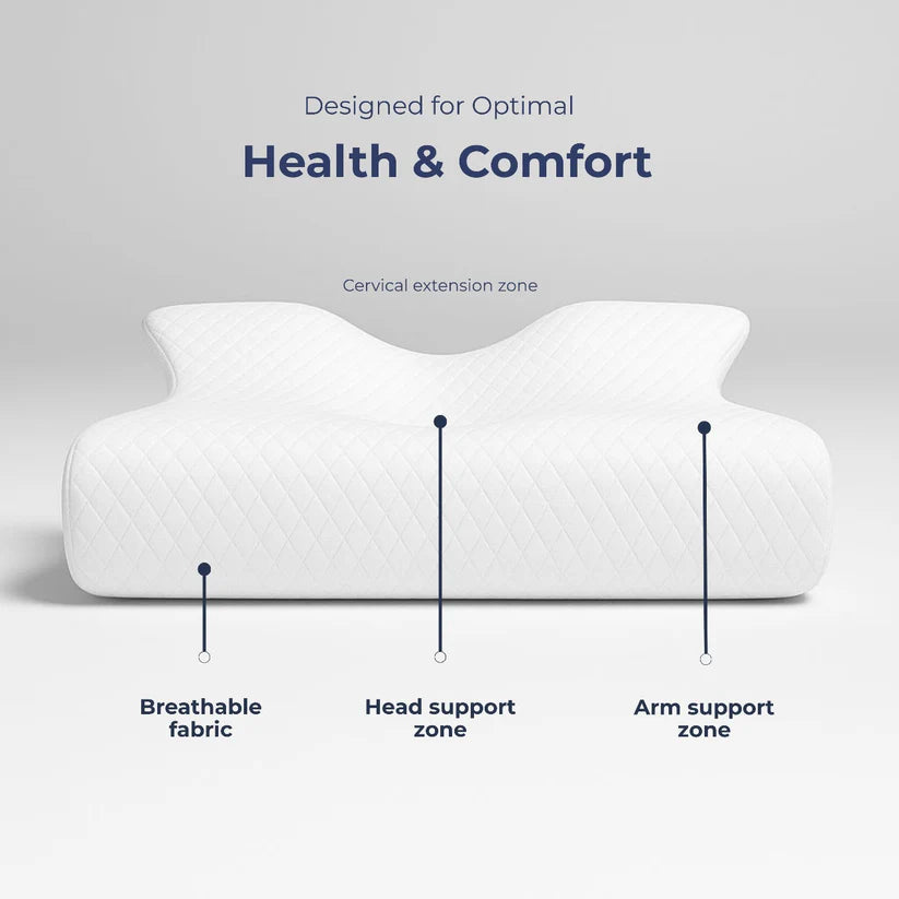 💤 Derila Ergo™ Memory Foam Cervical Pillow – 2-in-1 Ergonomic Neck Support for All Sleepers